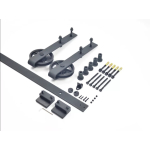 Railsysteem zwart 200 cm grote wielen