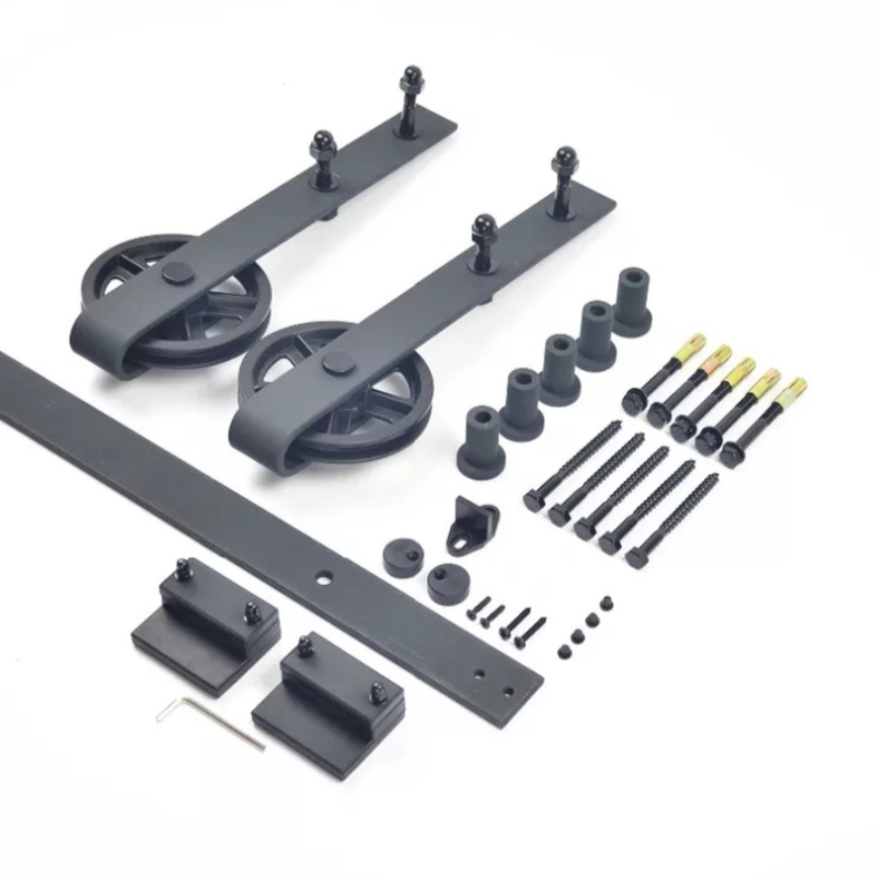 Railsysteem zwart 200 cm grote wielen