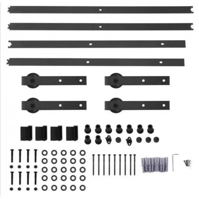 Railsysteem 290 cm lang met dubbele set rollers